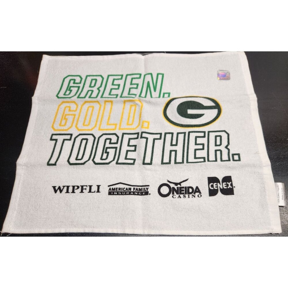 Green Bay Packers Rally Towel - "Green. Gold. Together." -15" x 17"